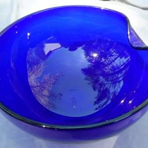 Elsa Perretti Blue Thumbprint Bowl 11" for Tiffany